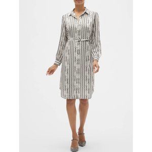 NWT - Banana Republic Factory Chain Print Shirt Dress - White - Size 0